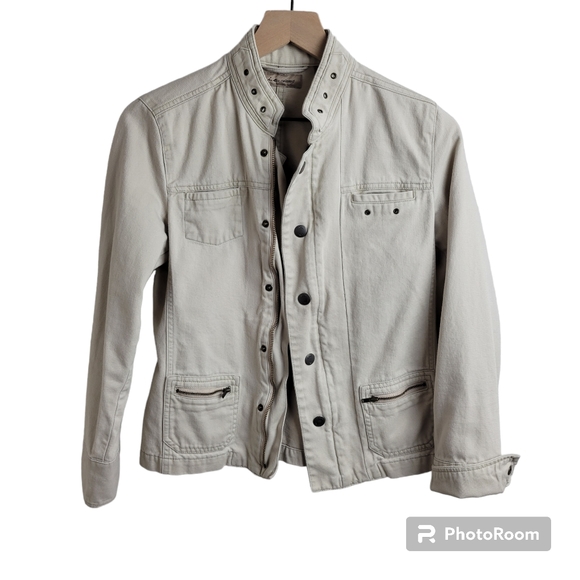 I.e. Relaxed | 100% Cotton Tsupe Beige Jacket Womens Small - Picture 1 of 10
